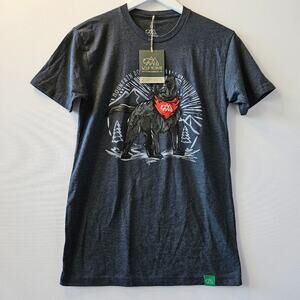 Wild Tribute Men's Mountain Dog Black Short Sleeve Shirt XS